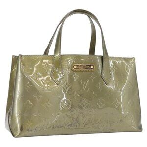LOUIS VUITTON Monogram Vernis Wilshire PM Bag Gris Art Deco M91627 Auth 156778